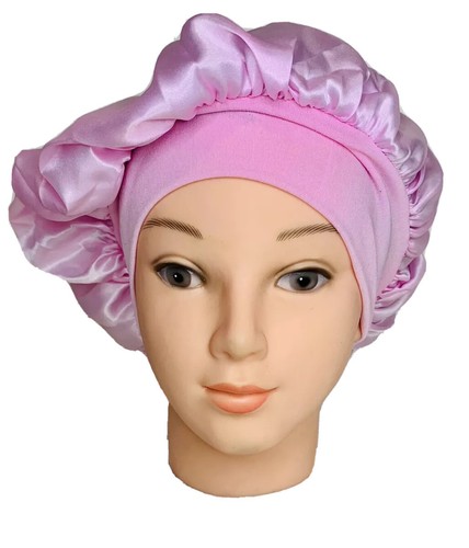 Bonnet cheveux soie rose - soie,