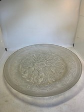 ANCIEN PLATEAU EN VERRE OPAQUE SIGNE LORRAIN NANCY FRANCE