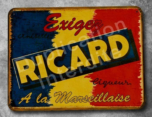 Plaque métal vintage ricard - métal,