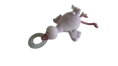 Doudou peluche hochet oie