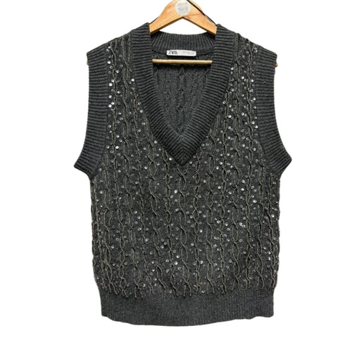 Zara gris sequin tricoté - zara,