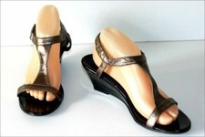 SAN MARINA Sandales Tout Cuir Bronze Talons Compensés T 40 TBE