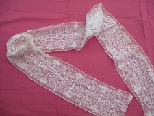 large dentelle entre-deux tulle brodé ancien 1920