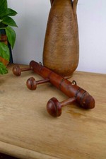 Patère Ancienne en Bois - Porte-Chapeaux à 3 Emplacements