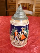 Bock Chope à bière En grès BARBOTINE Beige GRUB AUS DEM SCHWARZWALD 750ml