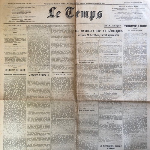 Journal temps 11 1938 - le, 13/11/1938