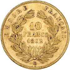 10 Francs NAPOLÉON III, TÊTE