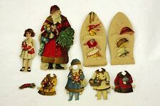 Antique German Santa Claus Christmas Paper Doll Set ca1910