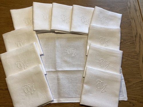 Lot serviettes vintage lin - lot,