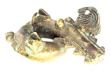 BR835 : ANCIEN BRONZE ANIMALIER AKAN : POISSON SCIE - Poids pour peser l'or