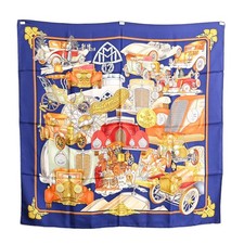 Écharpe Hermes Carre 90 bleue