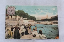 Cpa 1912, Nice, lavandières au Paillon, Alpes Maritimes 06