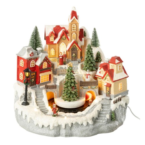Village noël train 28cm - village, de