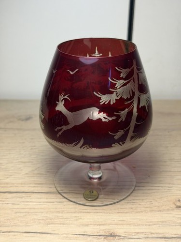 Verre cognac cristal rouge - à,