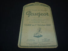 BROCHURE TARIF D EPOQUE 1927 PEUGEOT TYPE 172 177 181 183 22CV