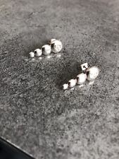 BOUCLES Créateur Prat De Seabra En Métal Argenté 2,5 Cm Occasion