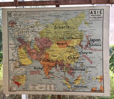 ancien carte scolaire géographie vidal lablache Colin 15 Asie Politique