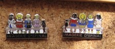 Lot 2 pin's imagerie d'Epinal banc d'école Démons et Merveilles