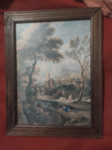 Ancien tableau scene genre - scene,