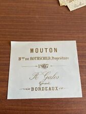 Etiquette Château Mouton Rothschild 1867 - barrique- occasion 