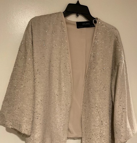 Zara sequin cream - zara, vest