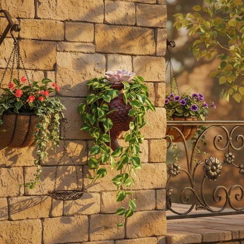 Pot fleurs mural forme de - pot,