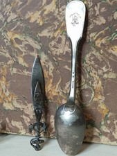 Ancienne Cuillère de Marine et marque page à décor Ancre marin