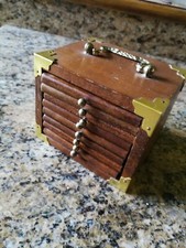 Cofffret de 8 dessous de verres vintage en bois et bouchon de liège