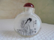 Flacon à opium-tabatière Geisha et paysage