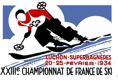 Affiche poster ski pyrénées - affiche,