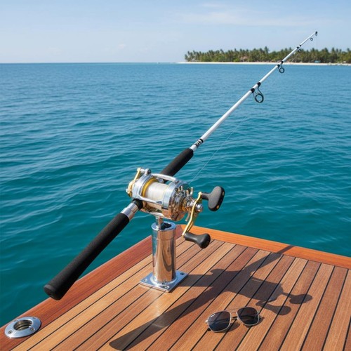 Porte canne inox bateau - porte-canne,