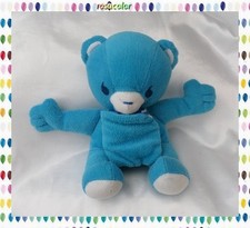 Doudou Peluche Ours Assis Bleu