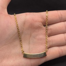 Tres Beau Collier Maille Art Nouveau Plaque Or 18k 750/1000 À Graver Pour Prénom