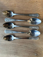 Lot de 5 cuillères à dessert en argent massif Lg 14 cm