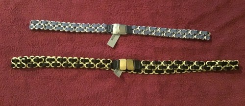 Stretch belt blue with silver - stretch,