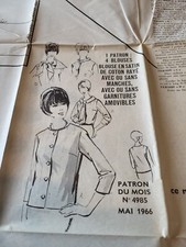 ancien patron mode et travaux DE 1966 BLOUSE