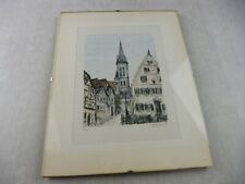 Ancien dessin / lithographie, Jean Pierre Rémon, village en Alsace
