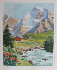 Maurice Ménardeau - tirage ancien signé paysage de montagne Le Torrent