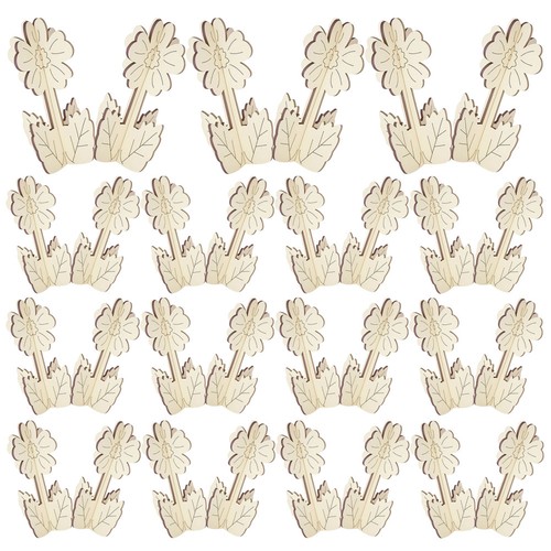 Pcs bois fleur simulé - 30, de