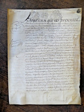 parchemin 1740  constitution de rente par capitaine de la grande fauconnerie