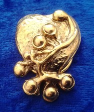 Bijou de créateur ATTACHE pince foulard broche MICRIS métal doré