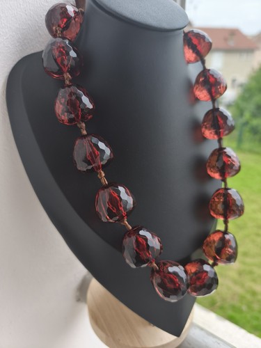 Collier bakélite ambre - collier,
