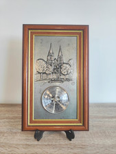 Ancien Tableau En Étain Ville