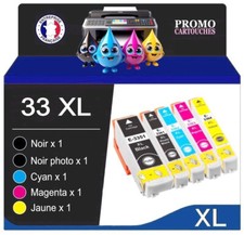 Lot de 5 cartouches d'encre compatibles Epson 33 XL T33 3357 ( série Orange )