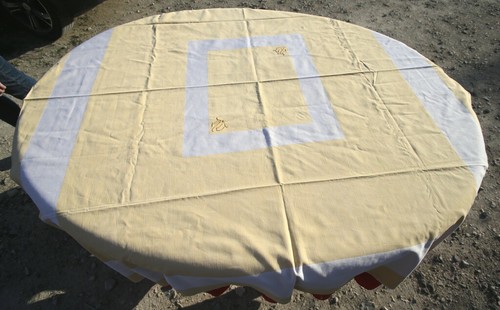 Nappe ancienne coton - ancienne, jaune