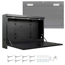 Wiltec Établi mural pliant 912x200x610mm 50kg max Acier Verrouillable Accrochage