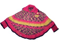 CATIMINI poncho TRÈS BON ÉTAT av LAINE veste manteau gilet cardigan fille 6 ans 