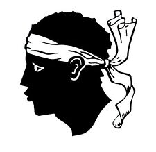 Autocollant Sticker Drapeau corse tête de maure corsica