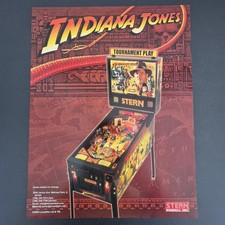 Flyer Affiche Publicitaire Flipper Stern Indiana Jones Vintage Pinball