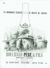 Publicité Advertising 1221 1954   vin Bourgogne Bouchard Père & Fils